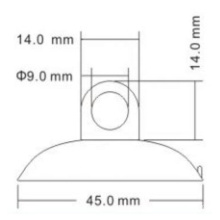 45mm Diameter PVC Suction Cup with Side Pilot Hole